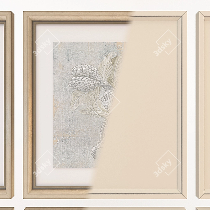 Silver Leaf Fresco Flowers: Elegant Charlotte Morgan 3D model image 3