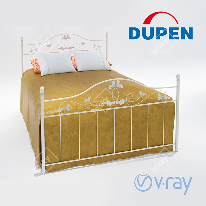 Dupen Bed: Sleek & Stylish Dream 3D model image 1