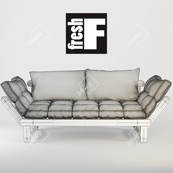 Beat Convertible Sofa: Stylish, Comfortable, and Durable 3D model image 2