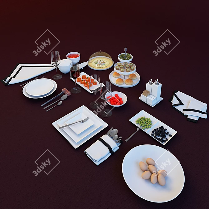 Elegant Loft Dining Collection: Rosenthal 3D model image 2