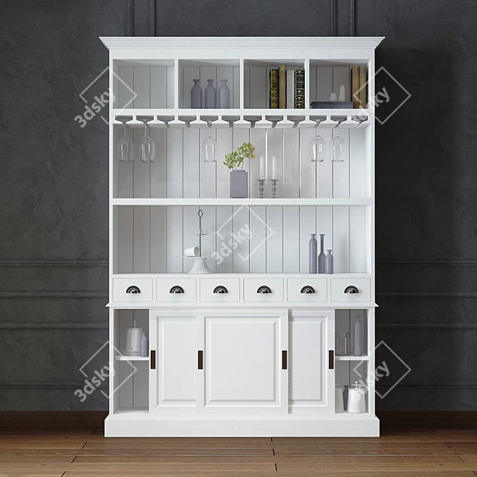 Elegant Chablis Wine Cabinet 3D model image 2