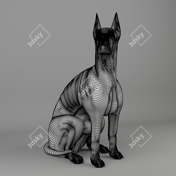 Italian Dog Statue 3D model image 2