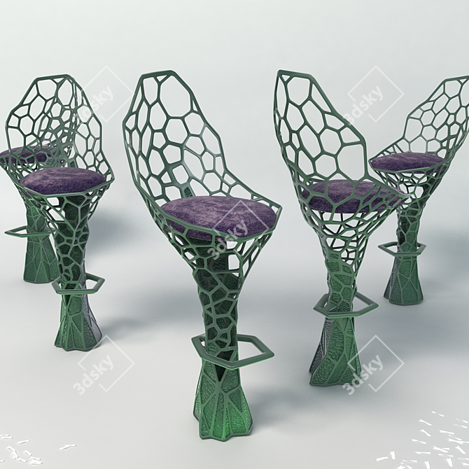 Futuristic Laduree Bar Stool 3D model image 3