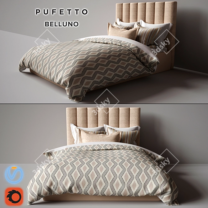 Elegant Comfort: Pufetto Belluno 3D model image 1