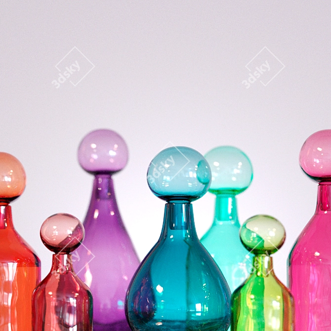 Colorful Glass Decor Set by Elizabeth Lyons 3D model image 2