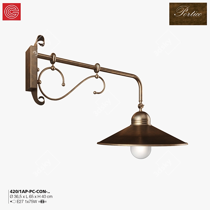 Elegant Porch Wall Light 3D model image 2