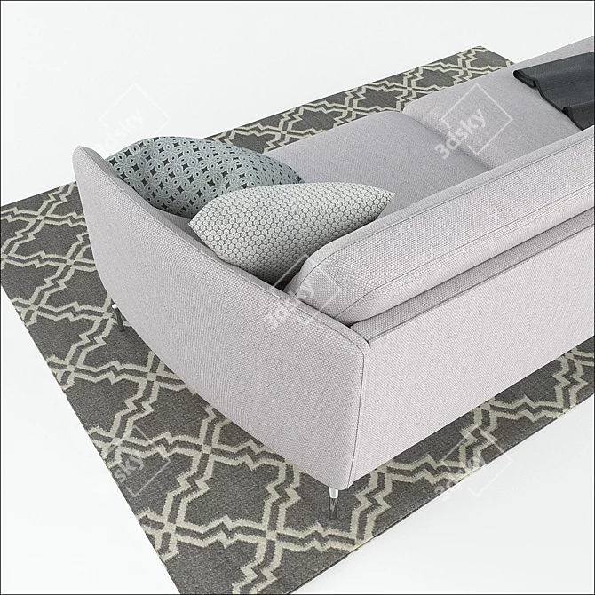 BoConcept Osaka Sofa - Silver Grey, Pisa Fabric 3D model image 2