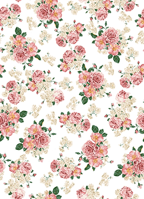 Seamless Fabric Blooms 3D model image 1