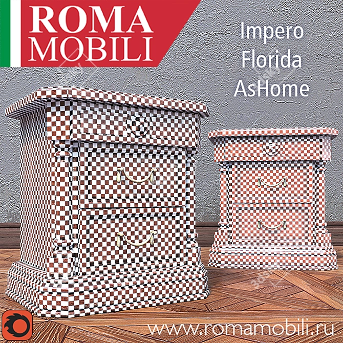 Impero Florida Bedside Table 3D model image 2