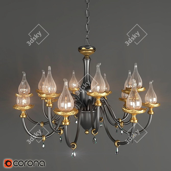 Elegant IDL Poesia Chandelier 3D model image 1