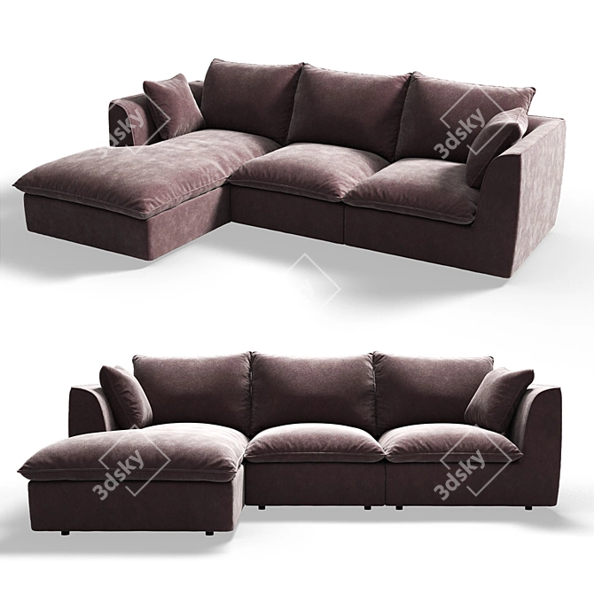 Contemporary Rivera Sofa - Stylish and Comfortable 3D model image 1
