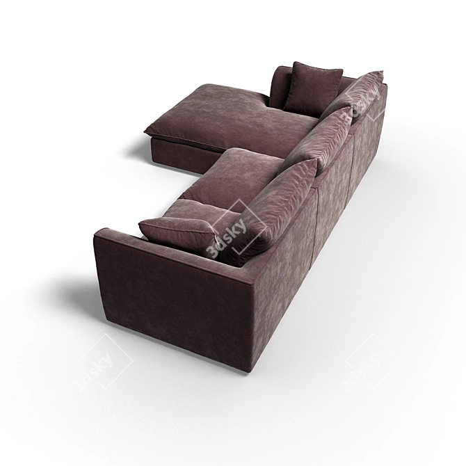 Contemporary Rivera Sofa - Stylish and Comfortable 3D model image 2