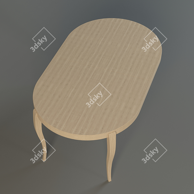 Elegant Oval Dining Table 3D model image 2