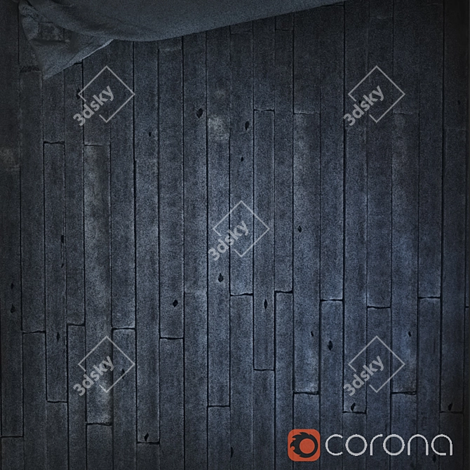 Natural Oak Wooden Floor Boards 3D model image 1