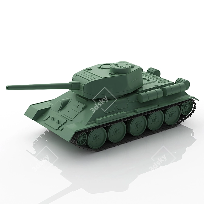 Soviet WWII Toy Tank T-34 3D model image 1