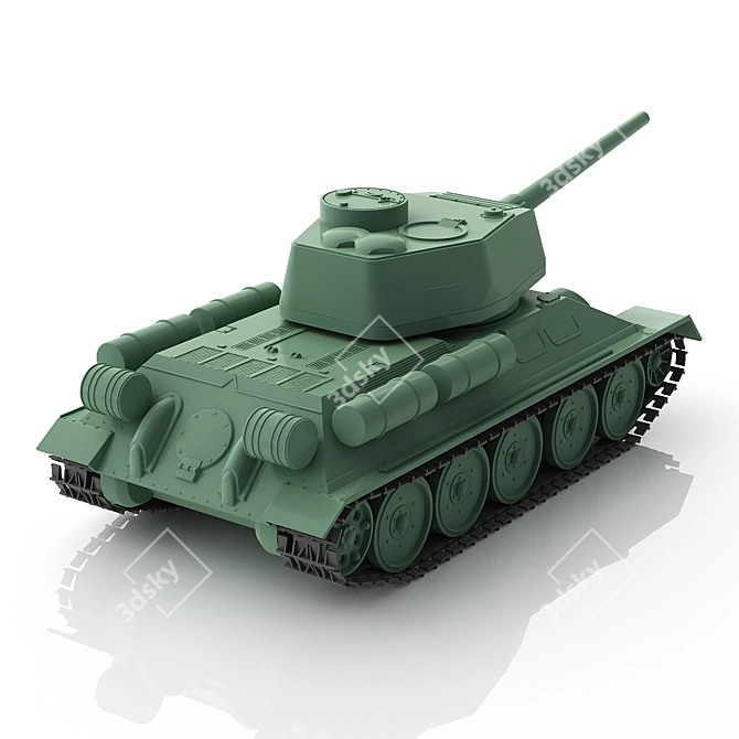 Soviet WWII Toy Tank T-34 3D model image 2