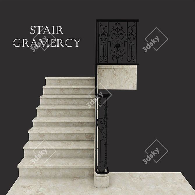 French Renaissance Staircase: Gramercy & Co. for Ralph Lauren 3D model image 1