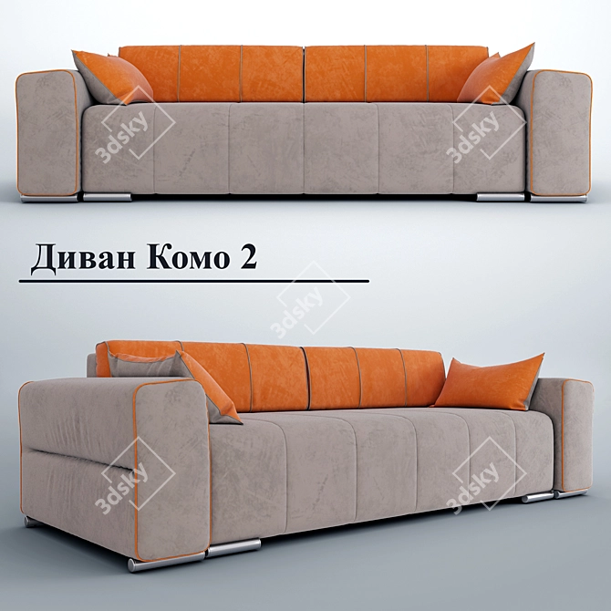 Flat Como 2 - Sleek and Stylish Sofa 3D model image 1