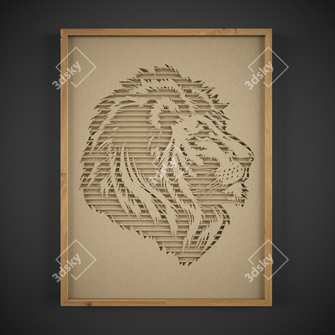 Elegant 4-Piece Framed Picture Set 3D model image 2