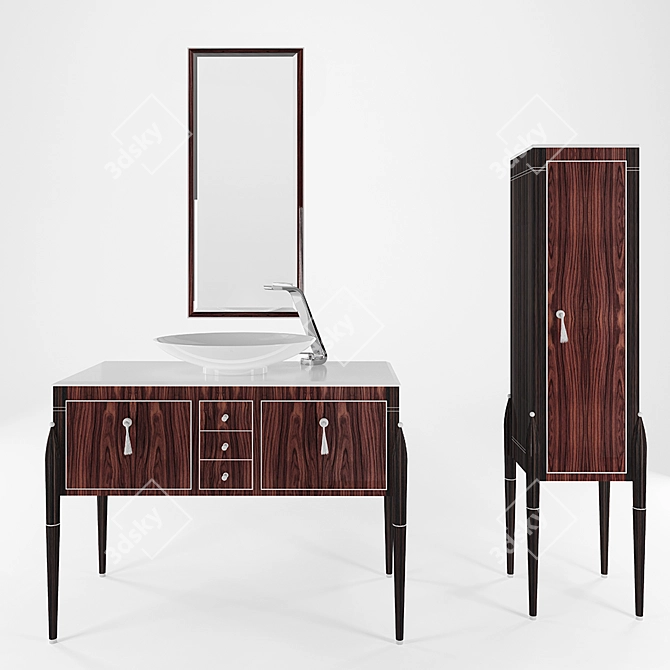 Luxurious Ruhmann II Palisander Bathroom Set 3D model image 1