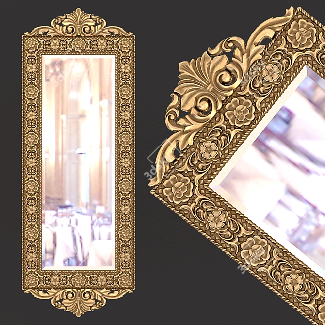 Elegant Reflection - Classic Mirror 3D model image 1