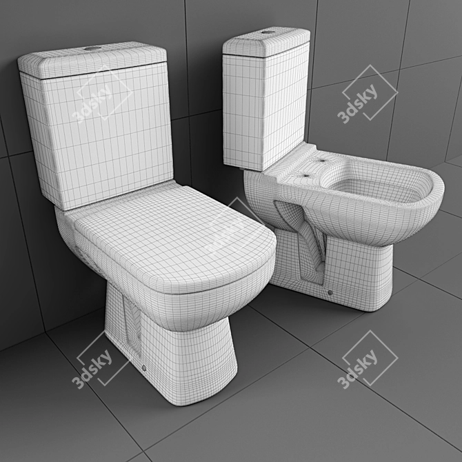 Grand Rosa: Elegant and Functional Toilet 3D model image 2