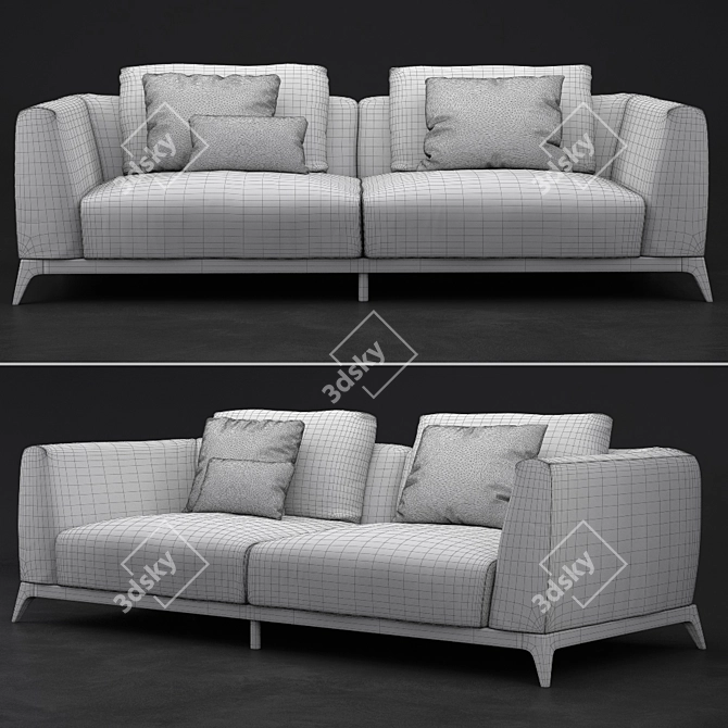 Flou Olivier Composition B: Modern Design Sofa 3D model image 2