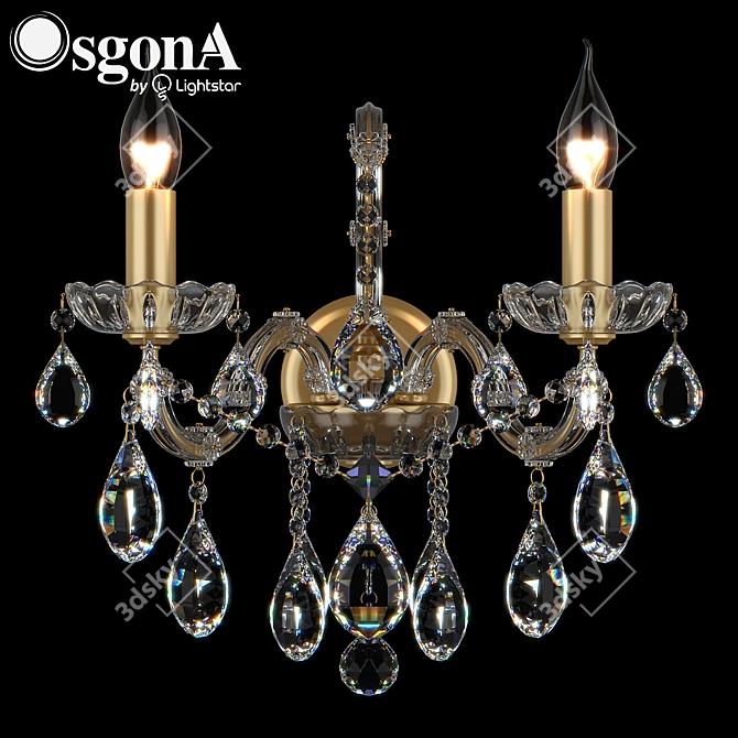 Champa Crystal Wall Sconce 3D model image 1