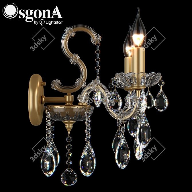 Champa Crystal Wall Sconce 3D model image 2