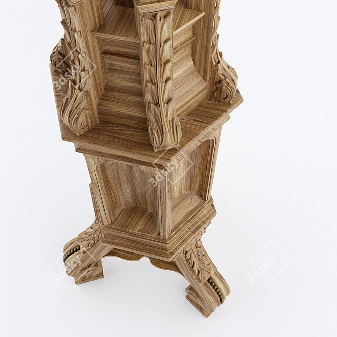 Vintage Charm: 1920s Belgian Hall Tree 3D model image 2