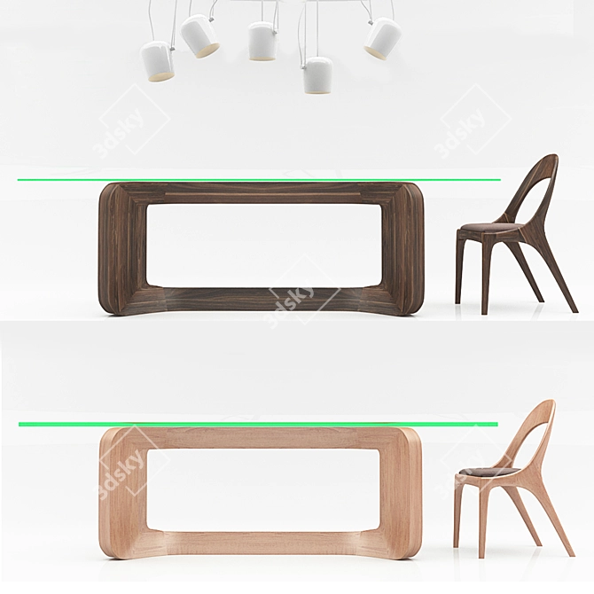 Versatile Dining Set: Denise Tables + Sharon Chairs 3D model image 3