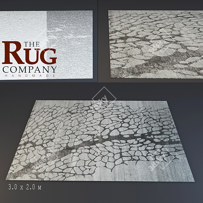 Sea Fan Gray Tibetan Carpet 3D model image 1
