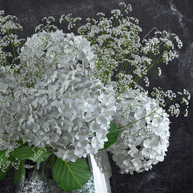 Whimsical Hydrangea Bouquet 3D model image 2