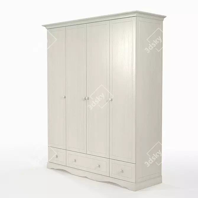 Sleek and Minimalistic "OM" Ellie Wardrobe 3D model image 3