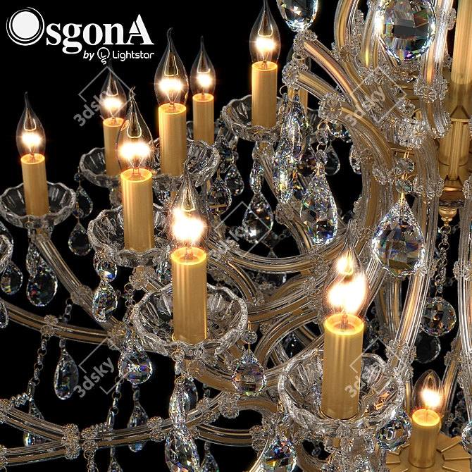 Elegant Champa Crystal Chandelier 3D model image 2
