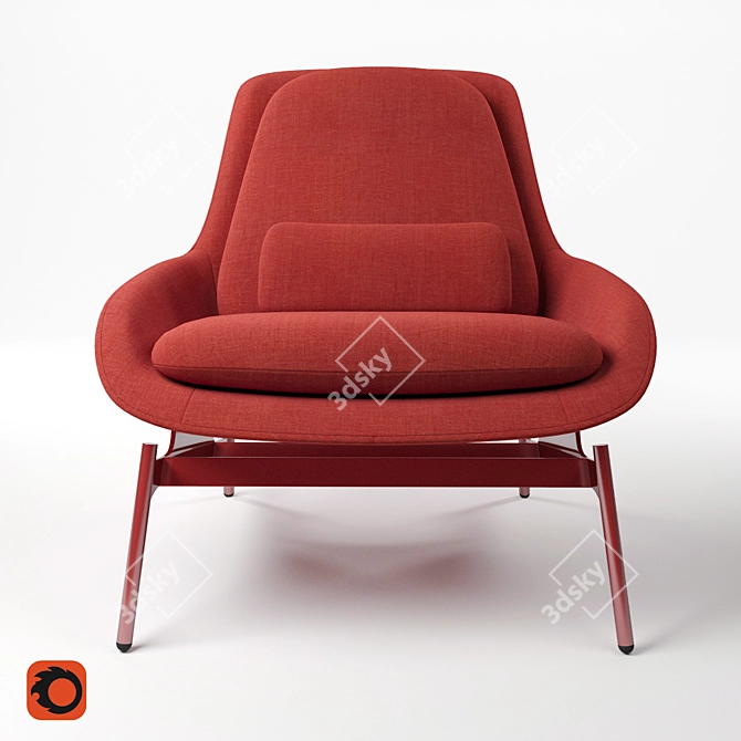 ComfortMax Field Lounge Chair 3D model image 2