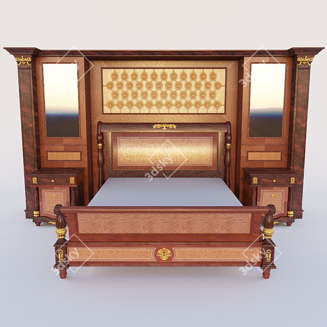 Luxury Madlen Bed 3D model image 1