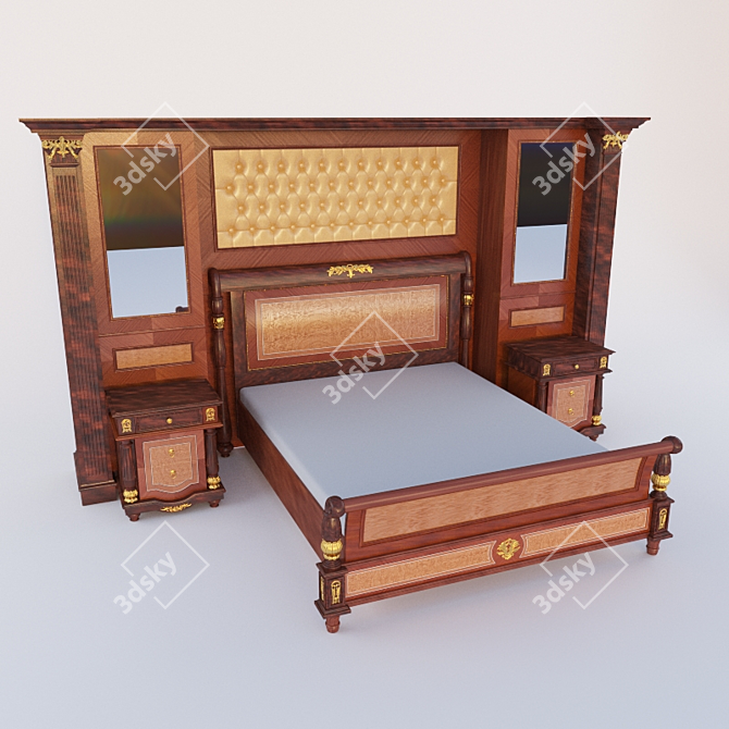 Luxury Madlen Bed 3D model image 2