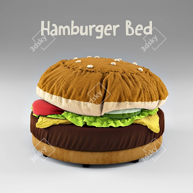 Delicious Dream: Hamburger Bed 3D model image 1