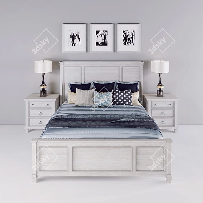 Prentice Queen Bed Set 3D model image 1