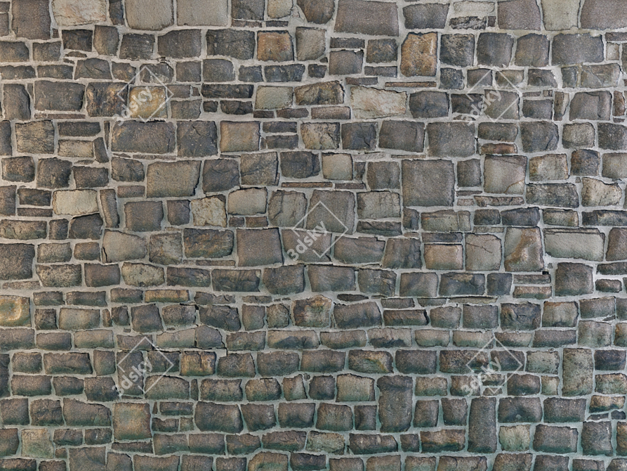 Geometric Relief Stone Panel 3D model image 1