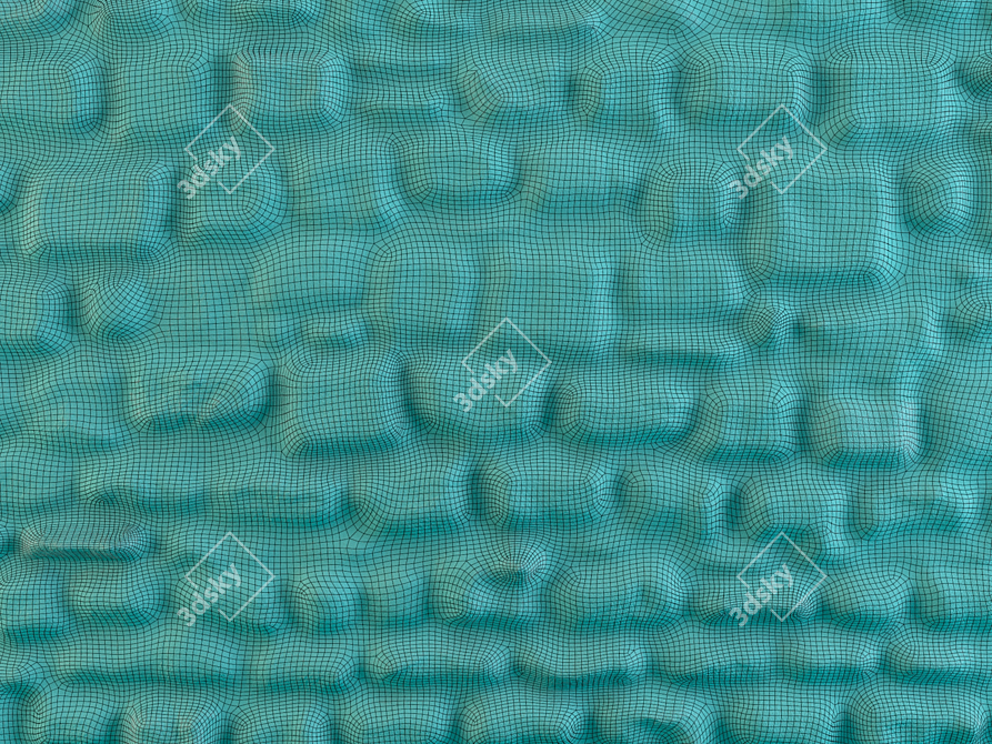 Geometric Relief Stone Panel 3D model image 2