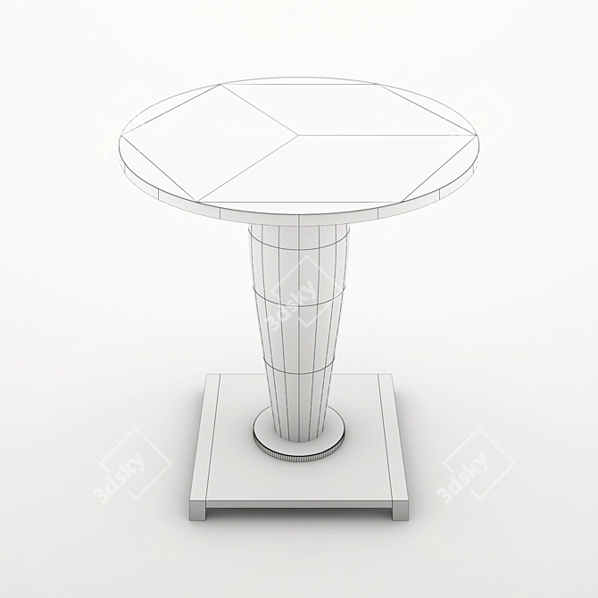 Elegant Wood and Bronze Small Table 3D model image 2