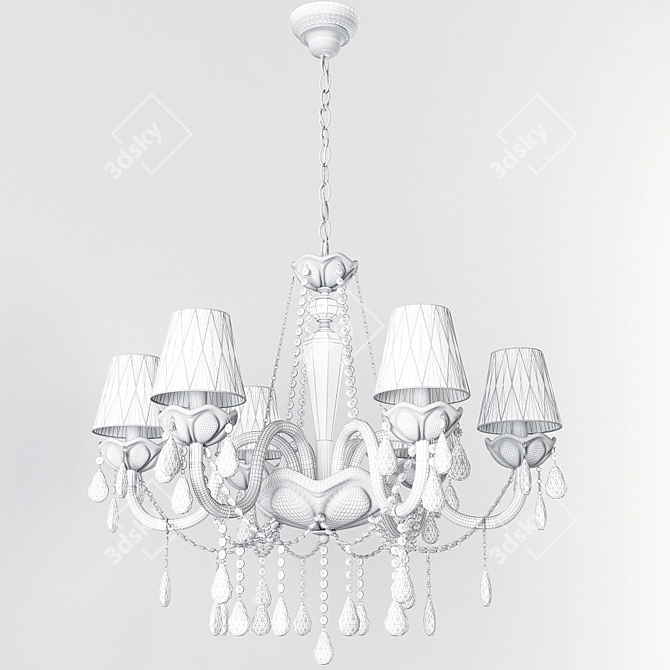 Luxury Chrome and Glass Pendant Light 3D model image 2