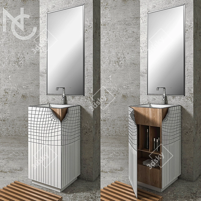 Designer Slap Bathroom Set 3D model image 3