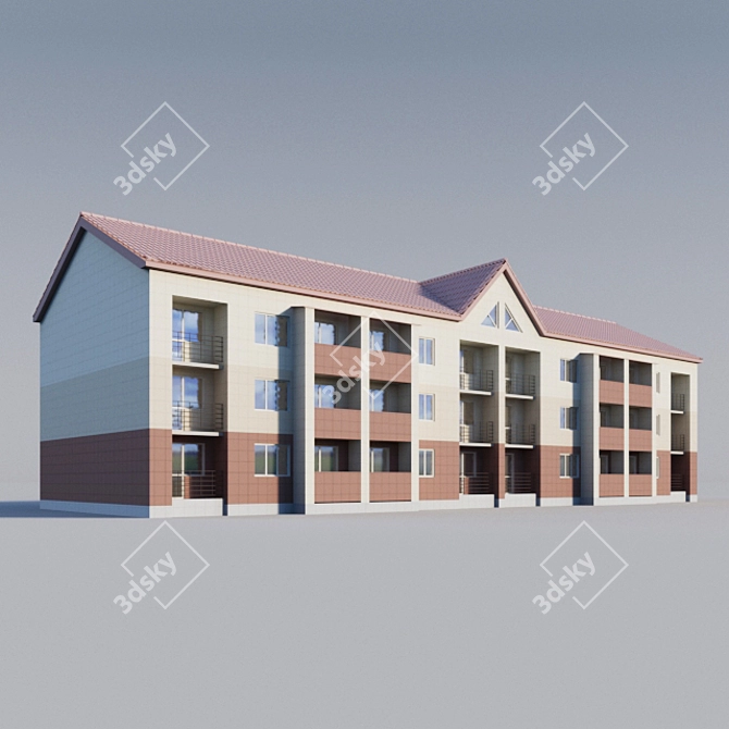 2-Section Residential House | Charming Model on Chekhov Street 3D model image 1