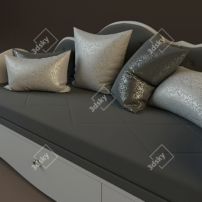 Glamour King Bed: Stylish Luxury 3D model image 2