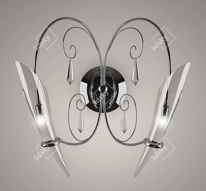 Scarabeo Chrome Wall Sconce 3D model image 1