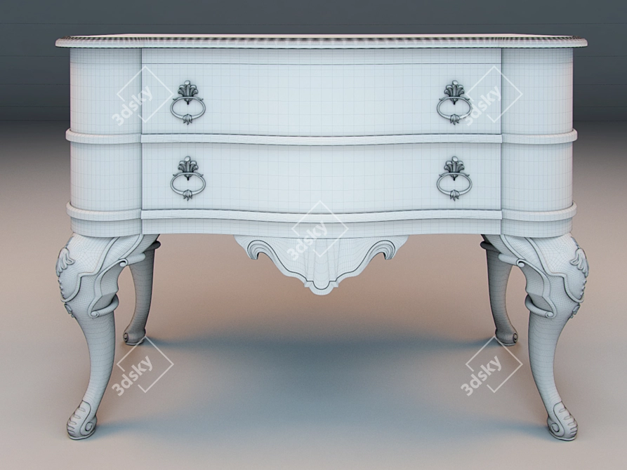 Elegant Cippendale Commode 3D model image 2