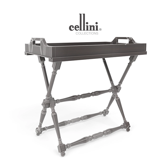 Chelini Tavolino - Classic Rectangular Coffee Table in Dark Walnut 3D model image 2